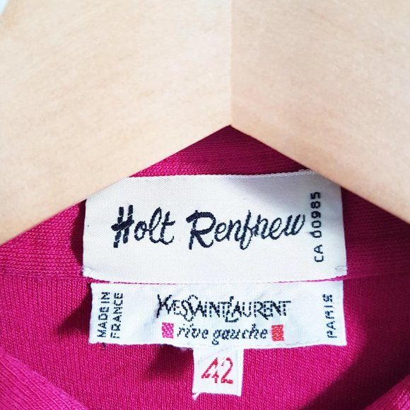 YSL Yves Saint Laurent Rive Gauche Pink Wool Cardigan Sweater Jacket, Size L - Picture 5 of 8